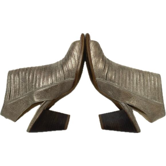 PAUL GREEN‎ Cayanne Peep Toe High Heel Booties SZ 9 US / 6.5 UK Metallic Leather - Picture 7 of 15